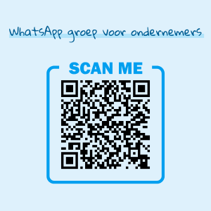 QR-code voor WhatsApp-groep voor ondernemers, met tekst